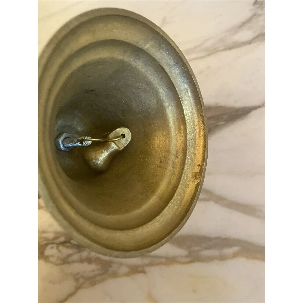 Vintage‎ Brass Hand Bell With Wooden Handle